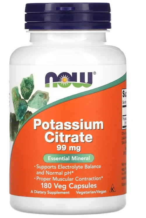 Now - Potassium citrate 99 mg 180 vcaps (Tx)